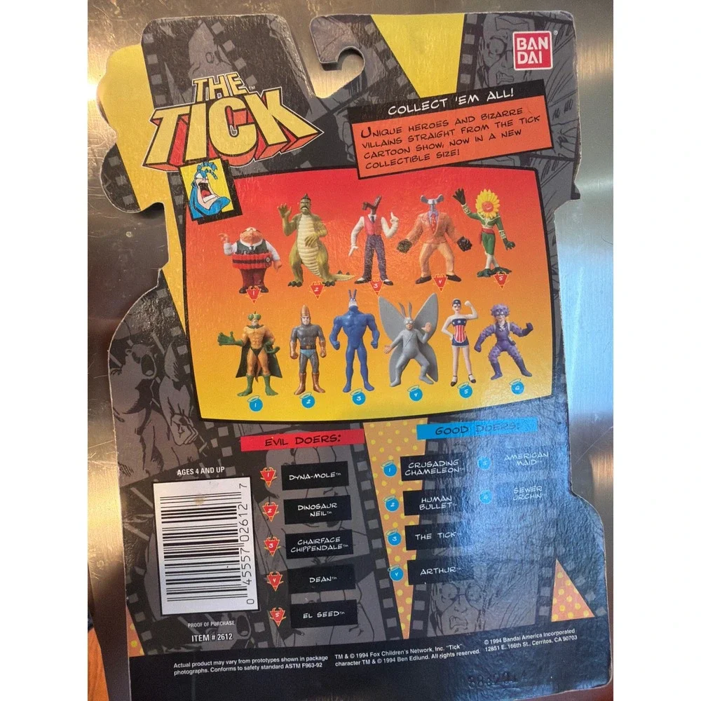 Vintage 1994 Bandai The Tick El Seed Collectible Figure Item 2612 New on Card